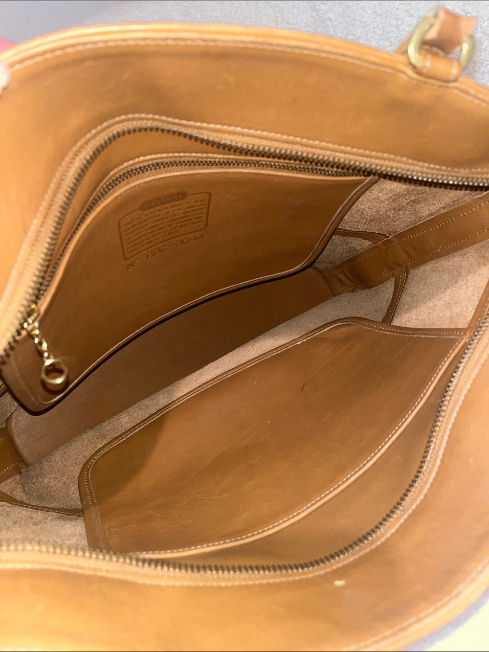 Vintage Coach Classic Tan Leather Tote Bag - Picture 5 of 5